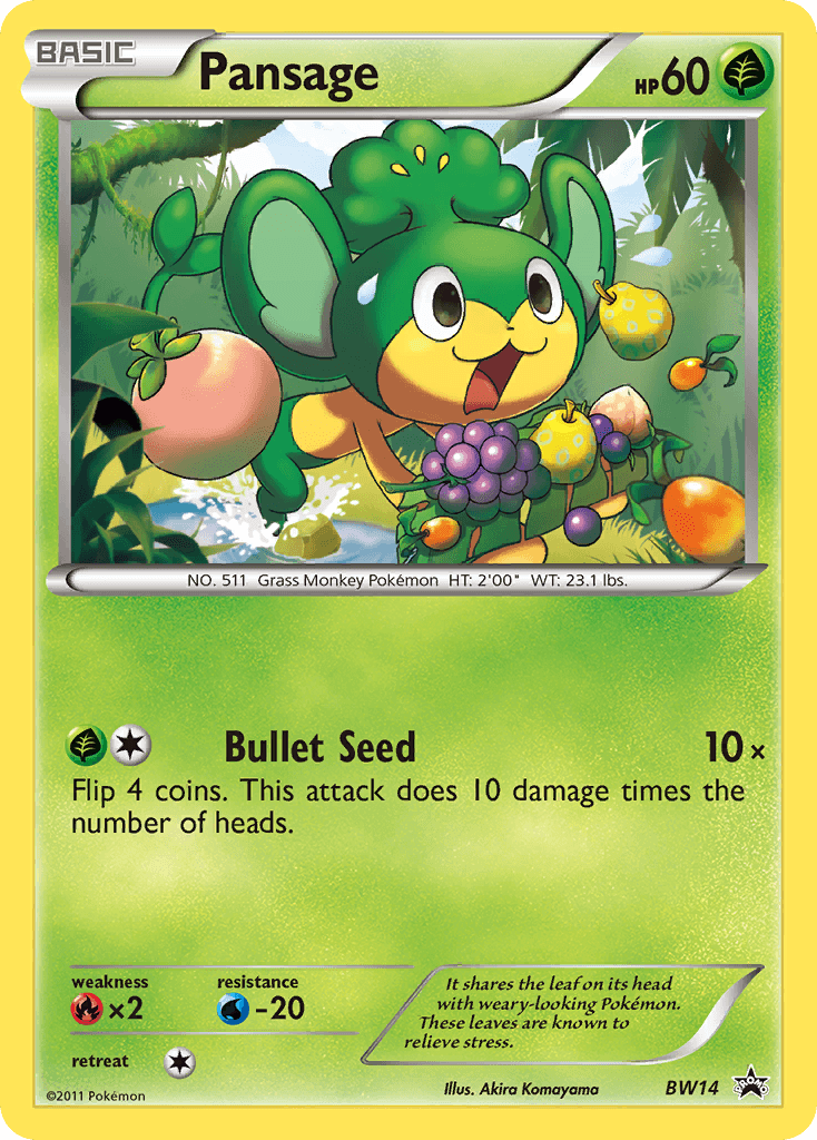 Pansage — BW Black Star Promos BW14