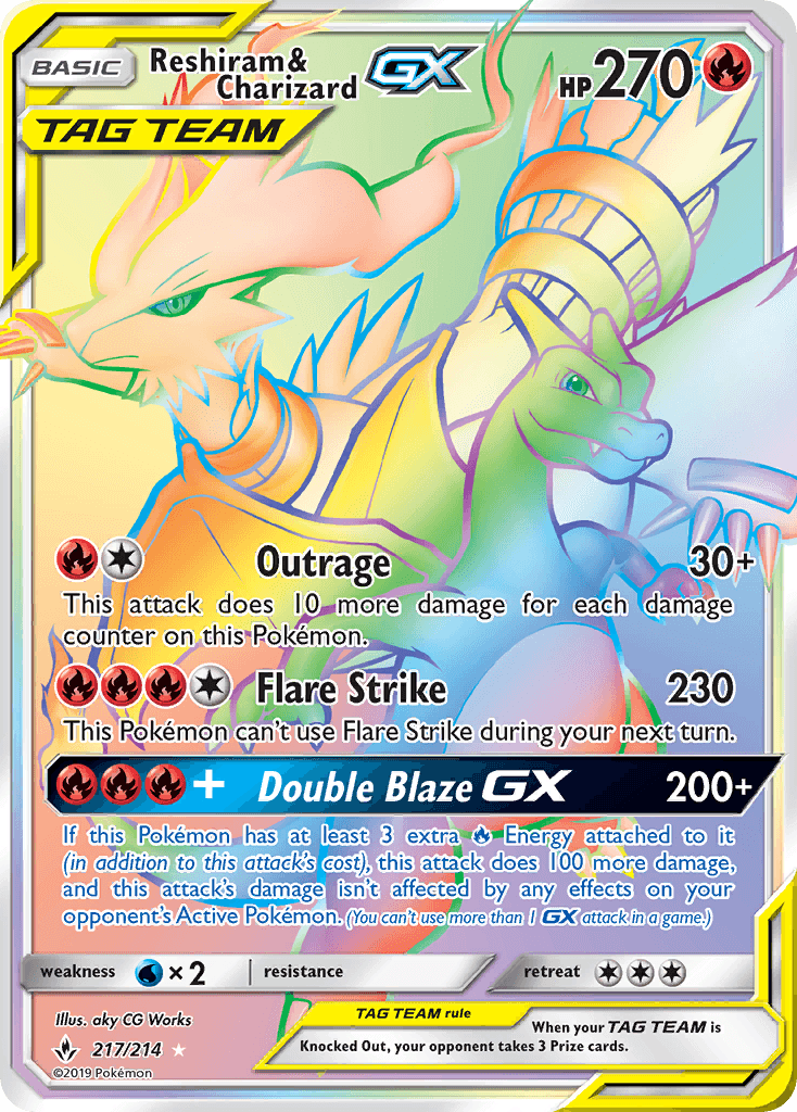 Reshiram & Charizard-GX — Unbroken Bonds 217