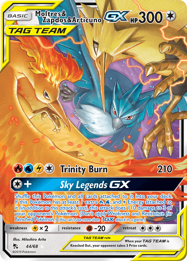 Moltres & Zapdos & Articuno-GX — Hidden Fates 44