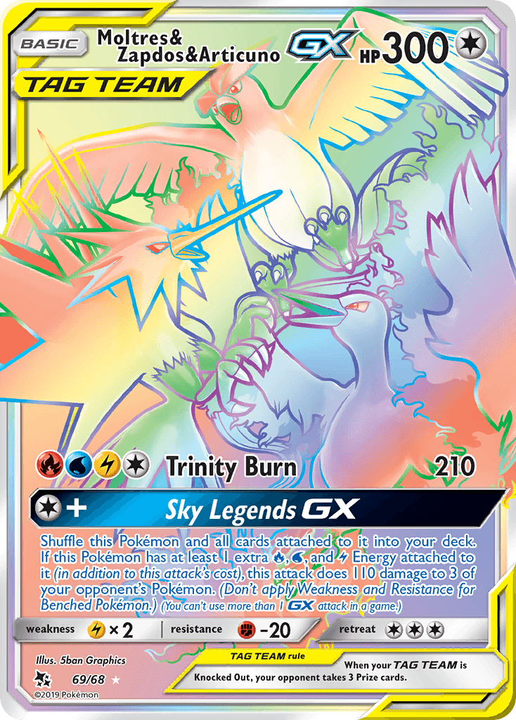 Moltres & Zapdos & Articuno-GX — Hidden Fates 69