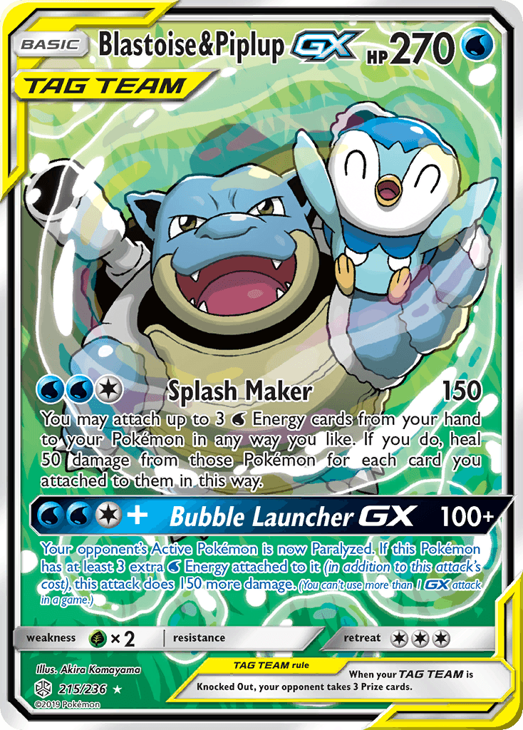 Blastoise & Piplup-GX — Cosmic Eclipse 215