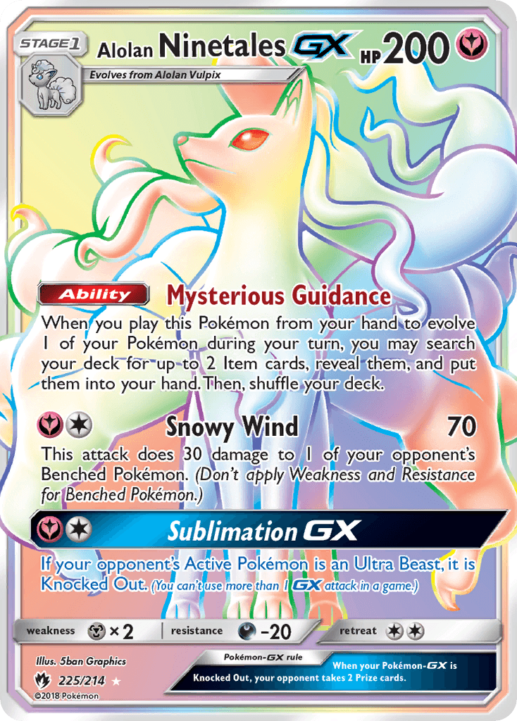 Alolan Ninetales-GX — Lost Thunder 225
