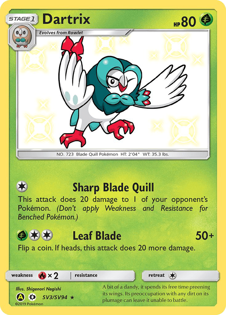 Dartrix — Hidden Fates Shiny Vault SV3