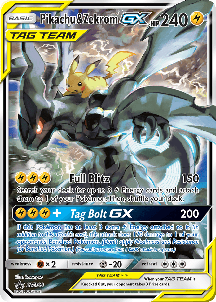 Pikachu & Zekrom-GX — SM Black Star Promos SM168
