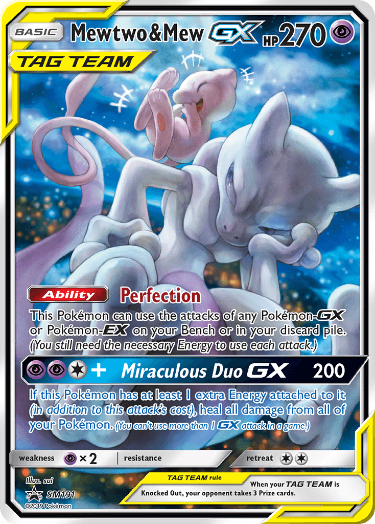 Mewtwo & Mew-GX — SM Black Star Promos SM191