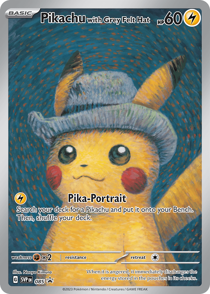 Pikachu with Grey Felt Hat — Scarlet & Violet Black Star Promos 85