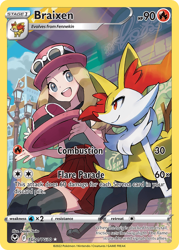 Braixen — Silver Tempest Trainer Gallery TG01