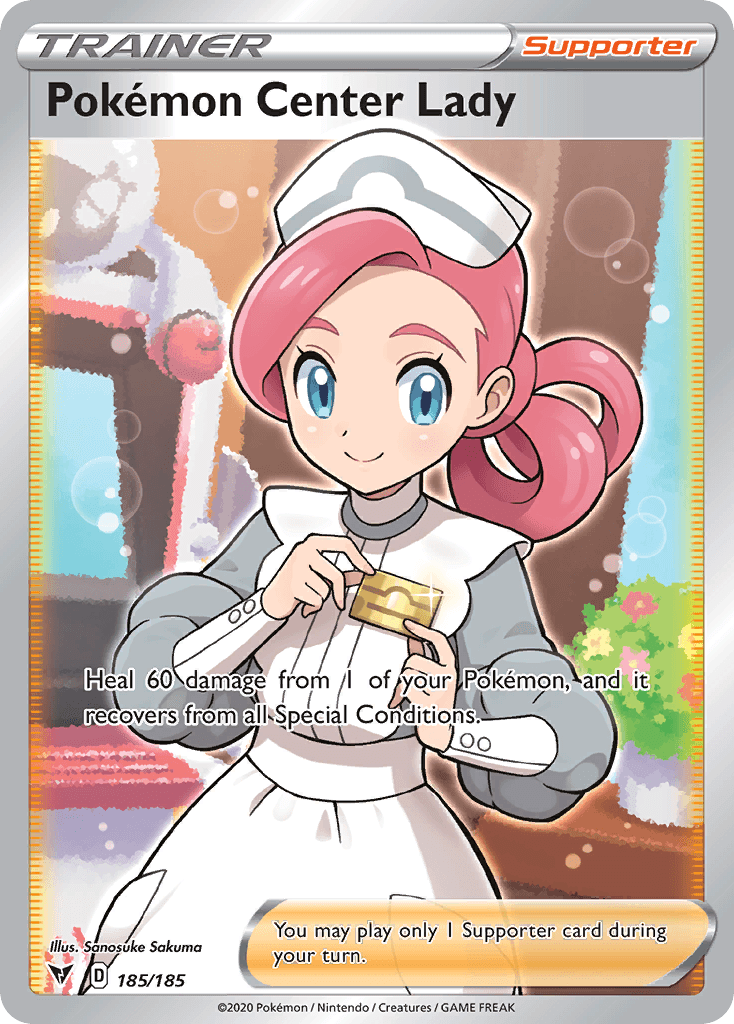 Pokémon Center Lady — Vivid Voltage 185