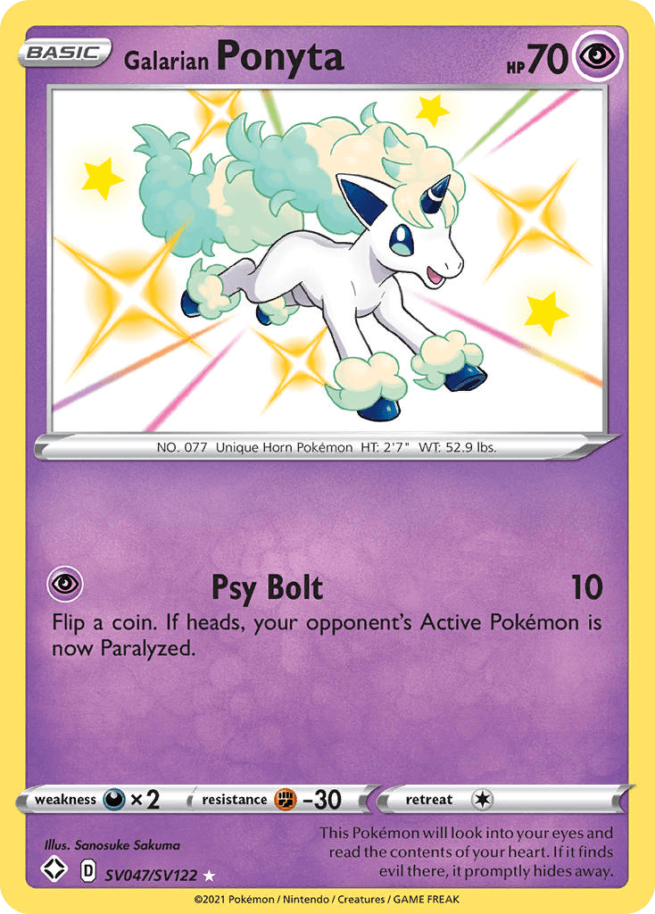 Galarian Ponyta — Shining Fates Shiny Vault SV047