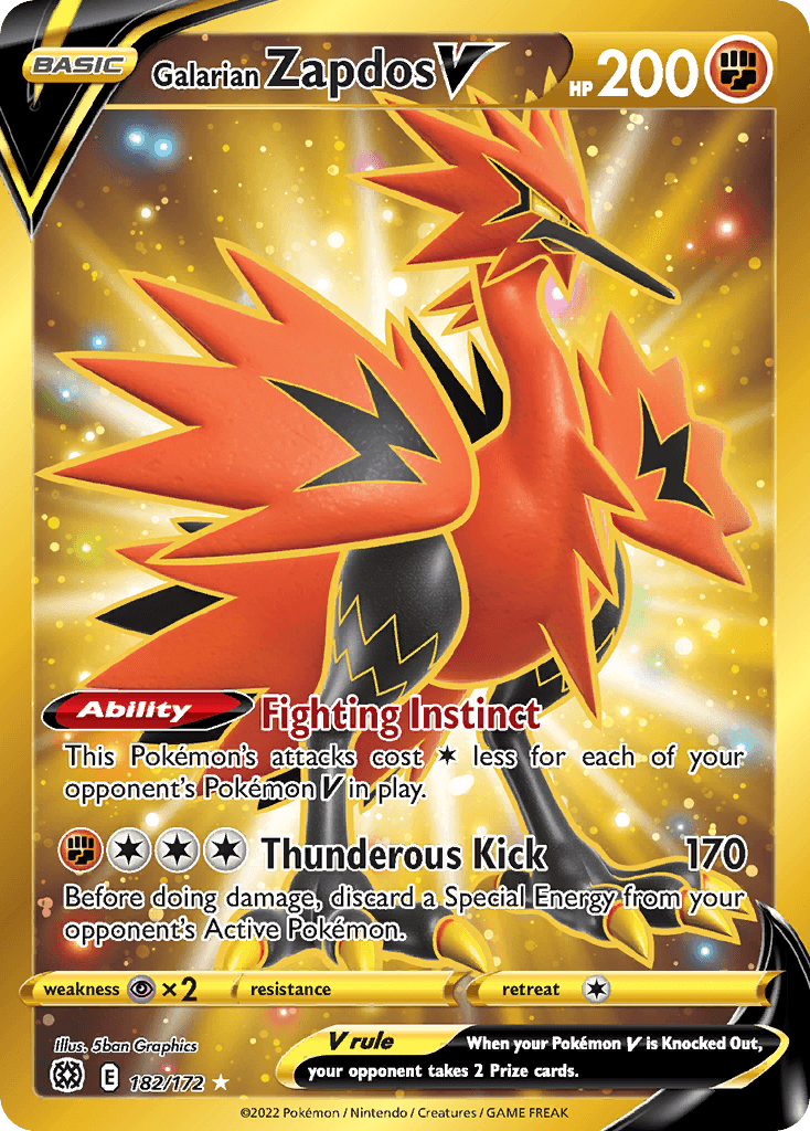 Galarian Zapdos V — Brilliant Stars 182
