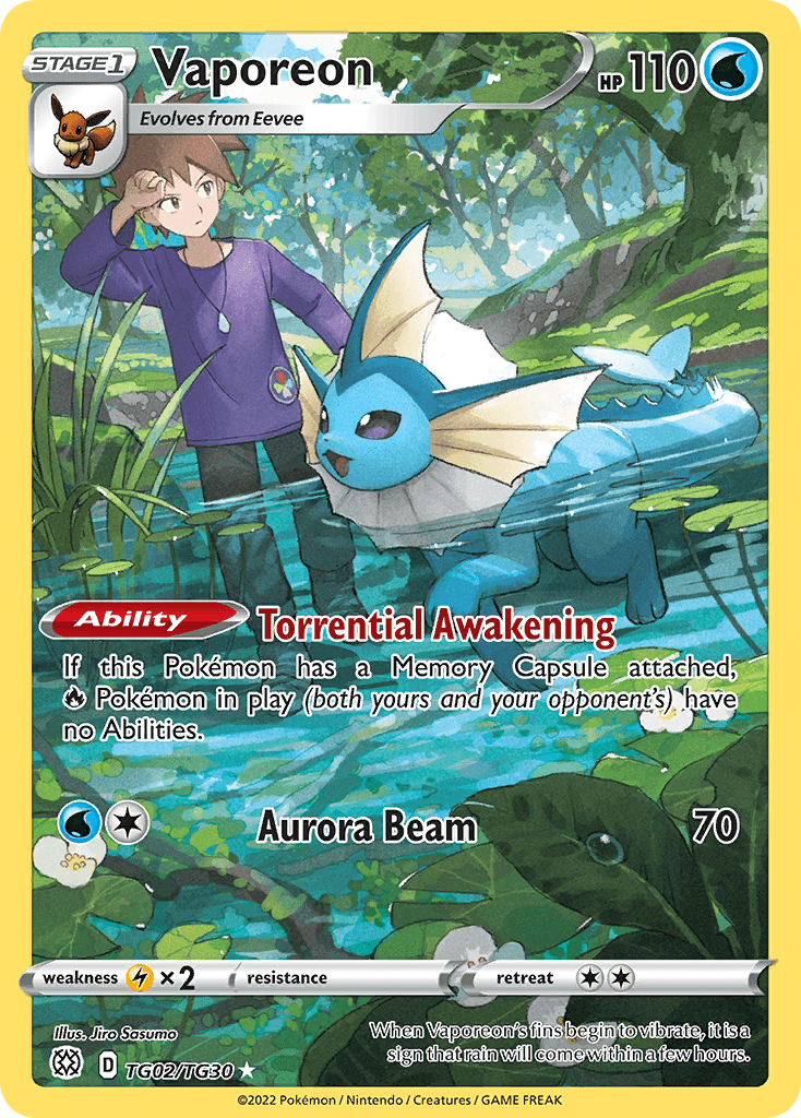 Vaporeon — Brilliant Stars Trainer Gallery TG02